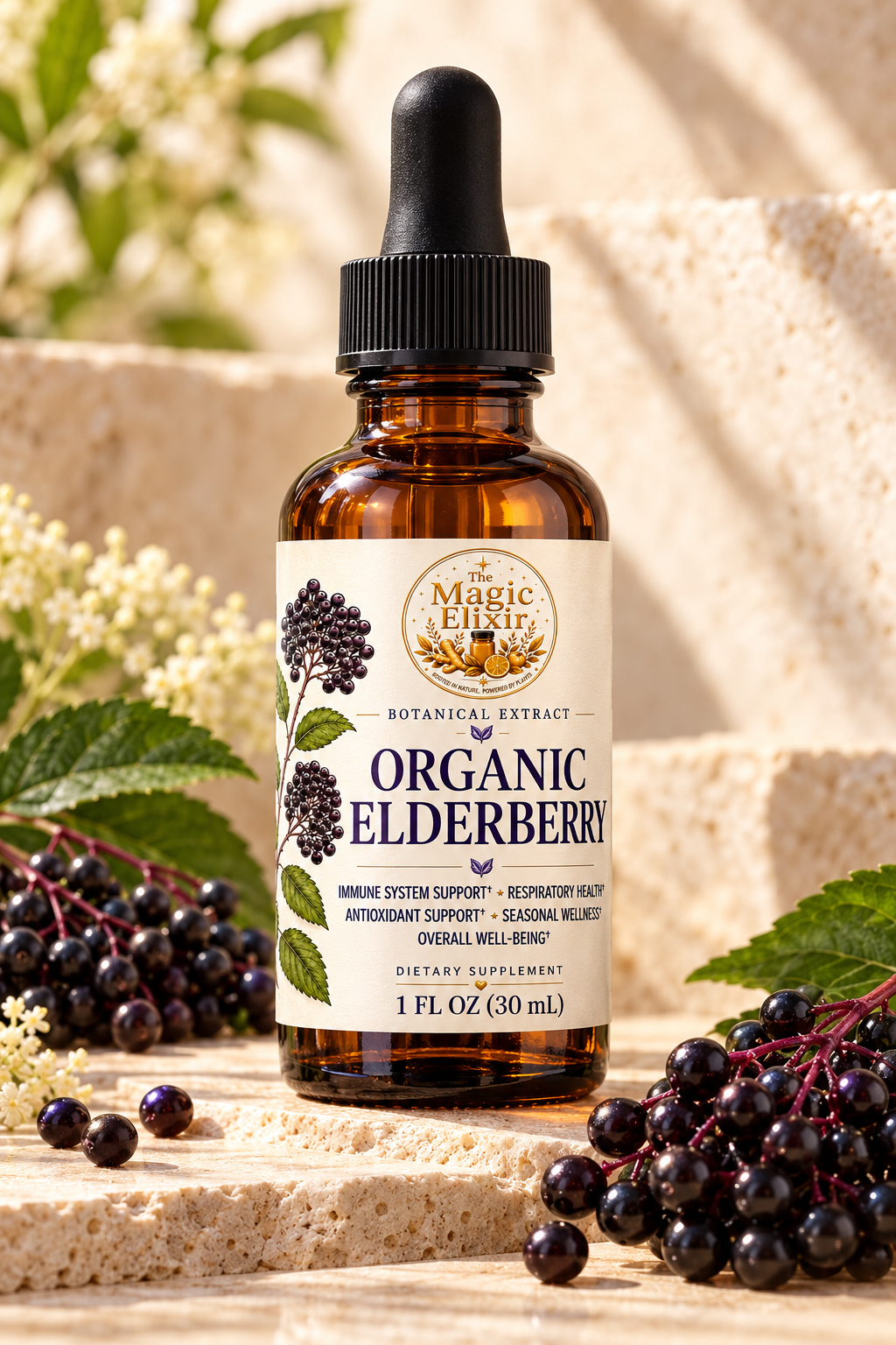 Organic Elderberry Liquid Extract | Immune + Antioxidant Support