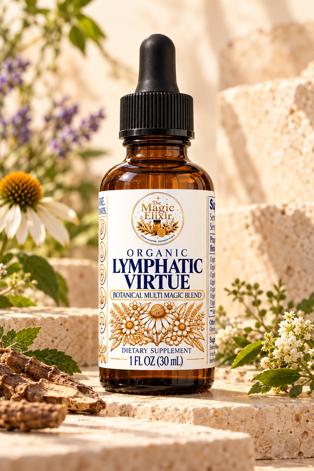 Organic Lymphatic Virtue Liquid Extract | Lymphatic + Fluid Balance Support