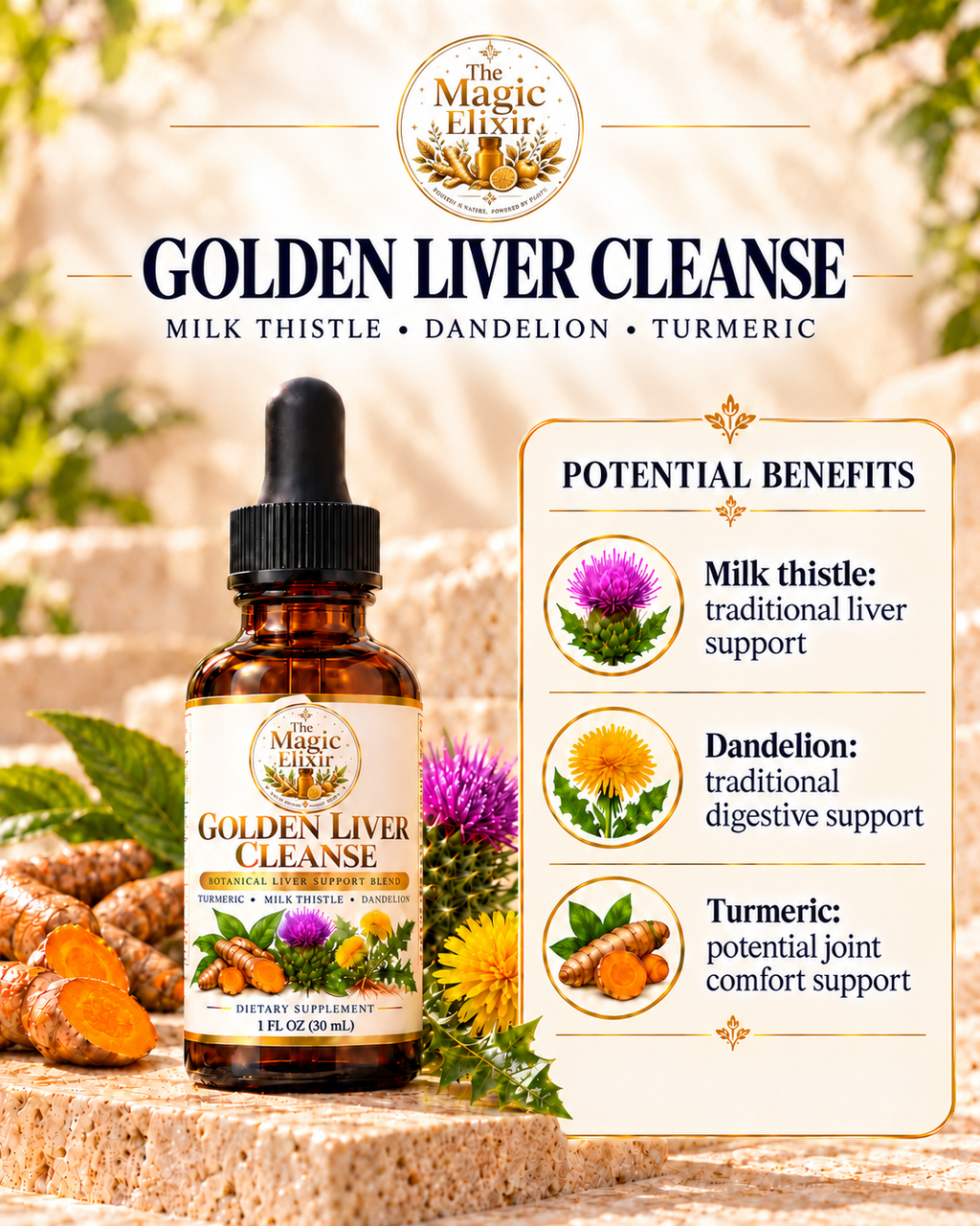 Organic Golden Liver Cleanse Liquid Extract | Liver + Digestive Support
