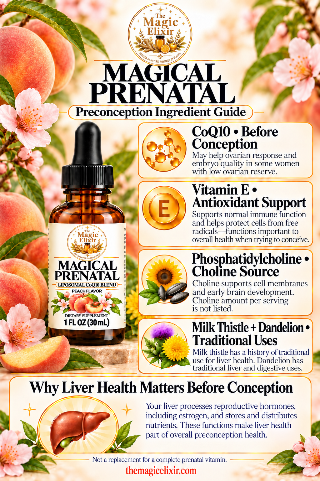 Organic Magical Prenatal Liquid Drops | Preconception + Antioxidant Support