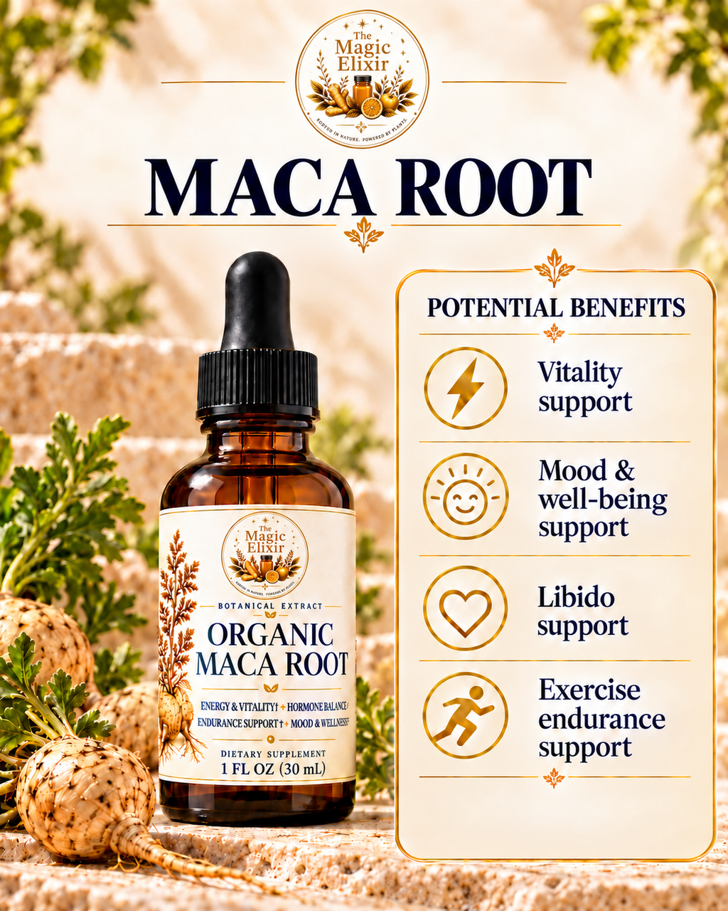 Organic Maca Root Liquid Extract | Vitality, Stamina + Sexual Wellness Support