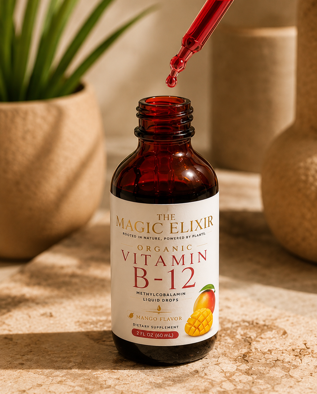 Vitamin B12 Liquid Drops | Mango Flavor