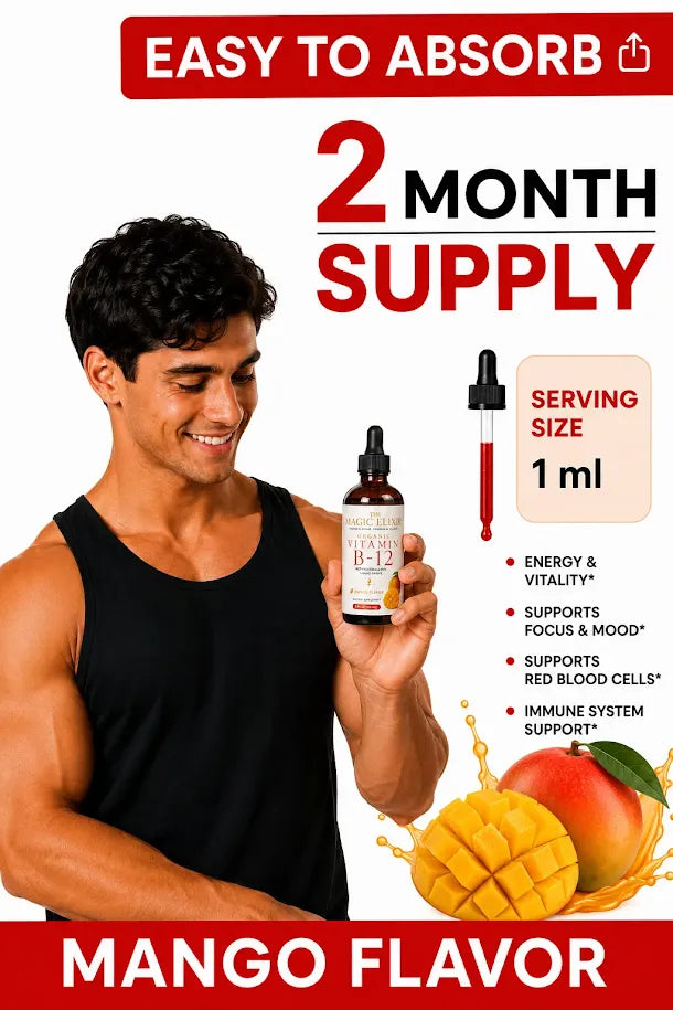 Vitamin B12 Liquid Drops | Mango Flavor