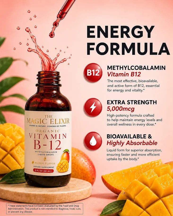 Vitamin B12 Liquid Drops | Mango Flavor